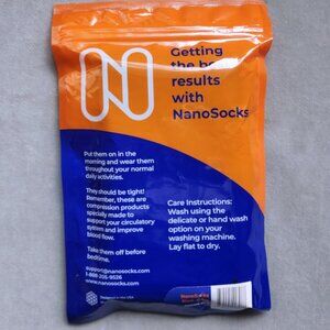 New Black NanoSocks Pain Relief Compression Socks Size 2 Medium